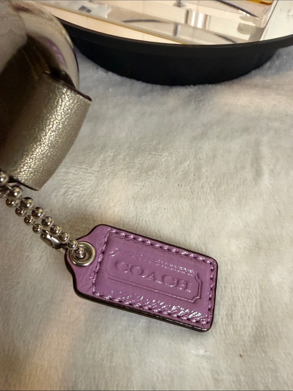 Coach Y2K Op Art Glam Purple Satin Metallic Shoulder Bag C1068-14420 - Picture 12 of 13